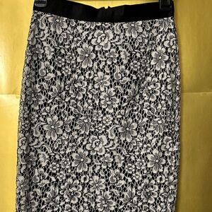 Elegant Black and White Lace Skirt